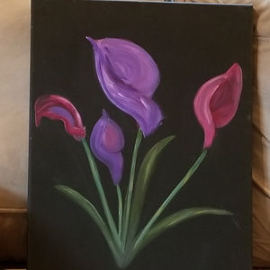 Original 16"x20" Acrylic Floral Painting